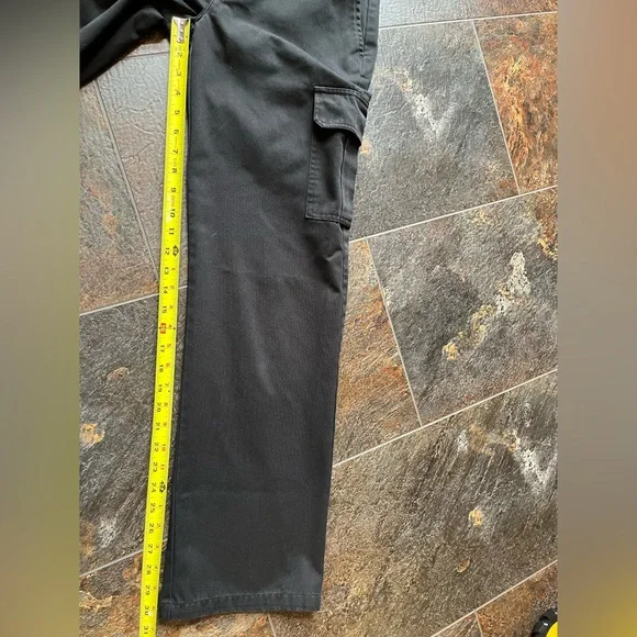 Women’s Garage black cargo trouser skater grunge goth uniform pants. Size 1 - Picture 13 of 16